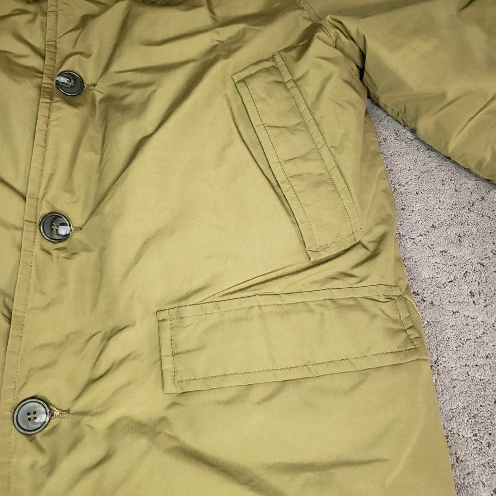 Vintage Eddie Bauer Jacket Mens Large Green Goose Down Puffer Hooded Hunting